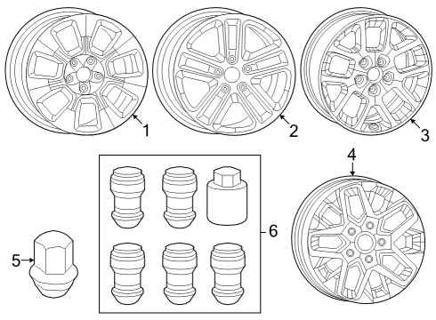 2021 Jeep Wrangler Wheels Aluminum Wheel Diagram for 6BZ431STAA