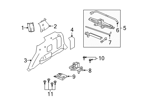 2010 Mercury Mariner Interior Trim - Quarter Panels Lower Quarter Trim Diagram for 8L8Z7831013AA