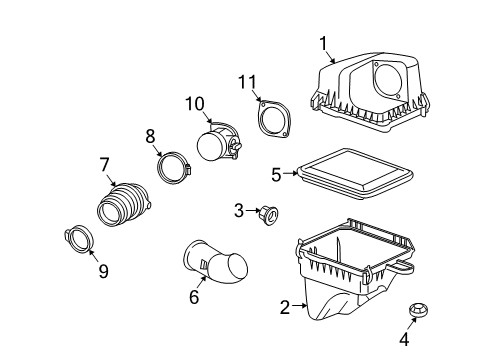 2008 Pontiac Torrent Powertrain Control Cover-Air Cleaner Housing Diagram for 25789229