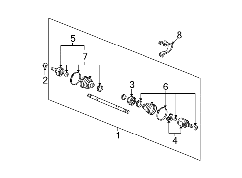 2007 Honda Fit Drive Axles - Front Driveshaft Assembly, Driver Side Diagram for 44306SAAE00