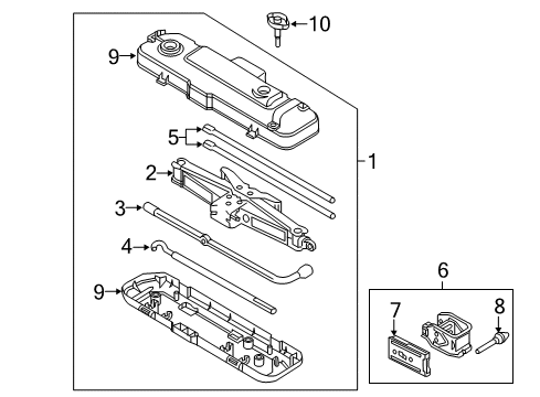 2014 Ford F-150 Jack & Components Jack Retainer Diagram for 9L3Z17B050A
