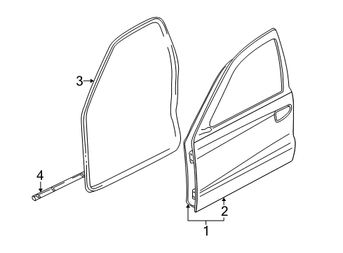 2002 Dodge Durango Front Door Seal-Front Door Diagram for 55362042AD