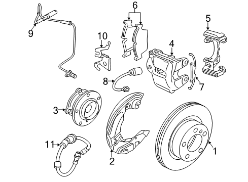 2013 BMW 128i Front Brakes Repair Set Brake Caliper Diagram for 34116766683