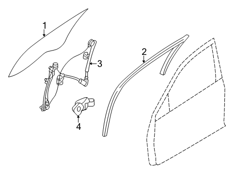 2012 Lincoln MKZ Front Door Run Channel Diagram for AE5Z5421596A