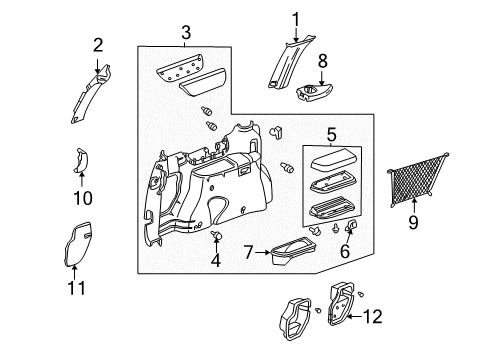 2004 Chevrolet Venture Interior Trim - Side Panel Panel Asm-Back Body Opening Side Finish *Neutral Diagram for 10323853