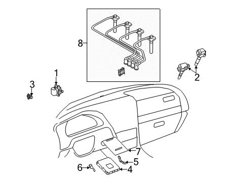 1998 Toyota Corolla Powertrain Control Cable Set Diagram for 9091922393