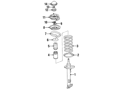 1992 BMW 325is Struts & Components - Front Front Left Suspension Strut Diagram for 31311092307