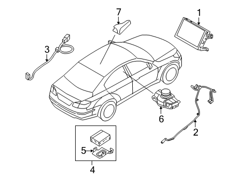 2013 Hyundai Equus Navigation System Cable Assembly-Rear Av Monitor Diagram for 965643N060