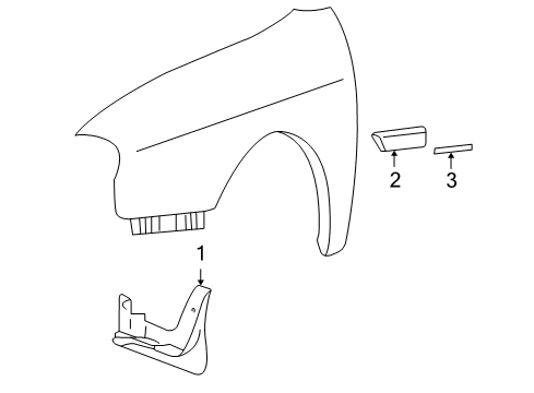 2001 Hyundai XG300 Exterior Trim - Fender Moulding-Fender Waistline, LH Diagram for 8771339000