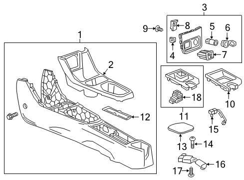 2018 Chevrolet Spark Center Console USB Port Diagram for 13536589