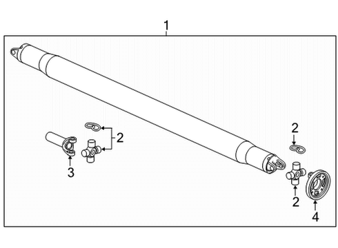 2022 Chevrolet Tahoe Drive Shaft - Rear Flange Diagram for 84389647