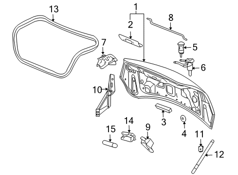 2009 Pontiac G6 Trunk Lid Striker Diagram for 25975053