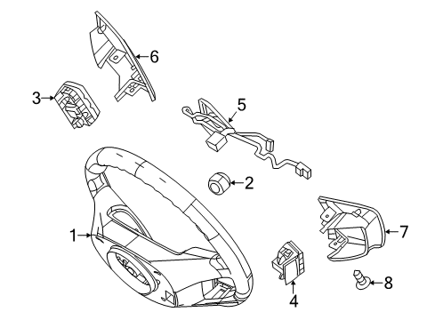 2011 Ford Fusion Cruise Control System Steering Wheel Nut Diagram for W711835S424