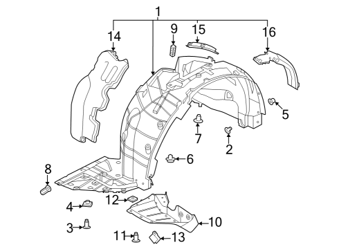 Fender & Components Bolt Diagram for 01121A6011
