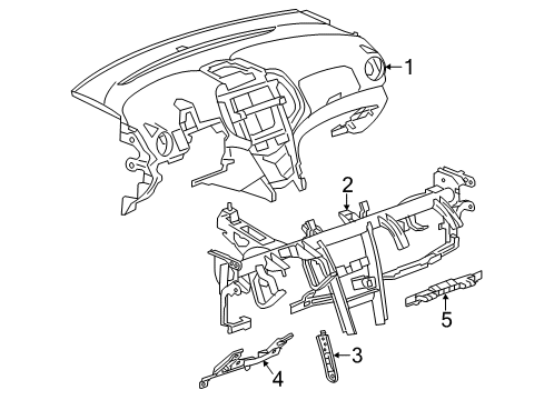 2017 Chevrolet Sonic Cluster & Switches, Instrument Panel Knee Bolster Diagram for 95940833