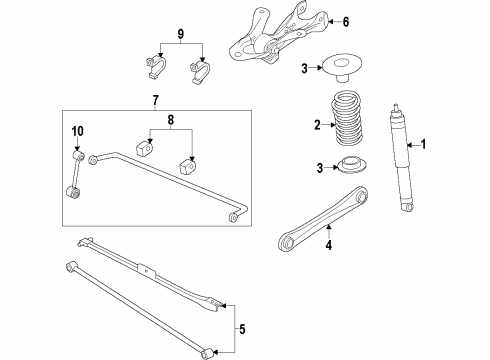2012 Ford Mustang Rear Suspension Components, Stabilizer Bar Link Diagram for CR3Z5C488P