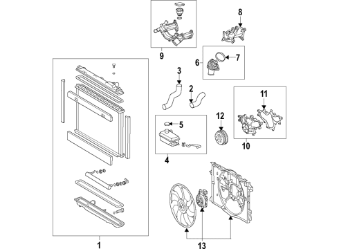 Cooling System, Radiator, Water Pump, Cooling Fan Fan Assembly, W/MOTOR Diagram for 1636031520
