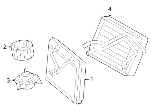 2006 Ford Freestyle A/C Evaporator Components Fan Diagram for 6F9Z18504A