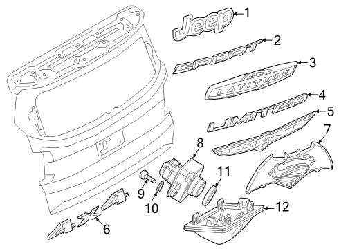 2019 Jeep Renegade Parking Aid Sensor-Park Assist Diagram for 68438905AA