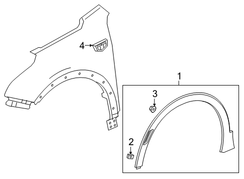 2021 Cadillac XT4 Exterior Trim - Fender Emblem Diagram for 84696096