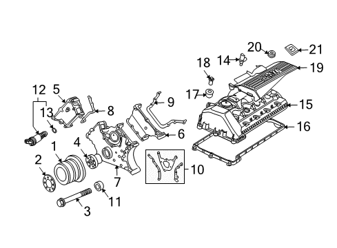 2004 BMW 545i Powertrain Control O-Ring Diagram for 11367546379