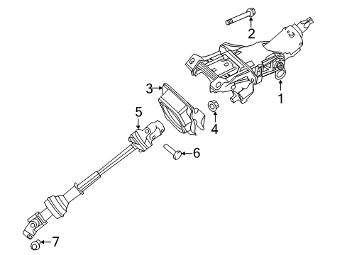 2012 Ford Explorer Steering Column & Wheel, Steering Gear & Linkage Column Assembly Diagram for BB5Z3C529F
