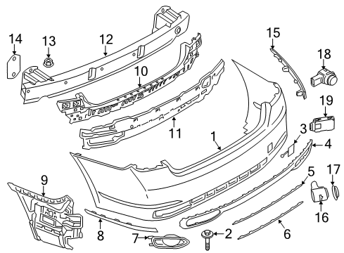 2019 BMW 740i Parking Aid Rear Reflector, Rear Right Diagram for 63147342950