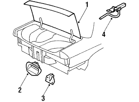 1989 Chevrolet Corsica Trunk Hinge Asm-Rear Compartment Lid Diagram for 10092394