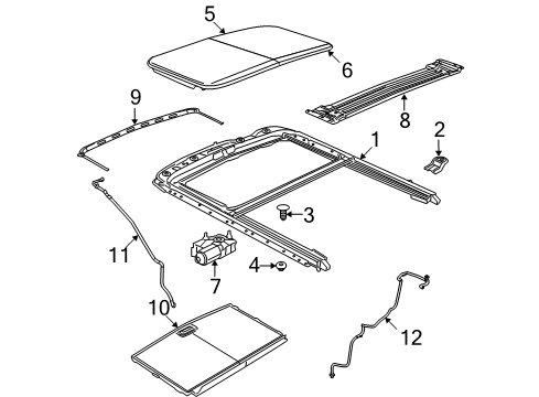2012 Dodge Journey Sunroof Bracket-SUNROOF Frame Diagram for 68034512AA