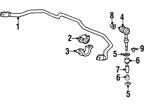 1998 Honda Prelude Stabilizer Bar & Components - Front Nut, Self-Lock (8MM) Diagram for 90362SF1003
