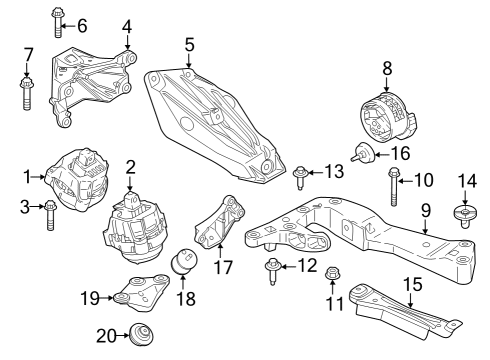 Engine & Trans Mounting Hex Bolt With Washer Diagram for 07119904514