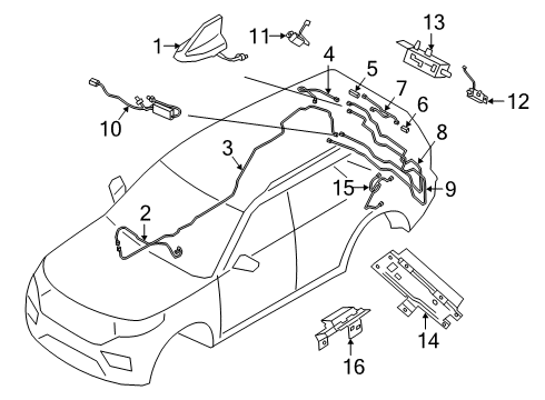 2022 Ford Explorer Antenna & Radio Antenna Mast Diagram for JD9Z19A390AAPTM