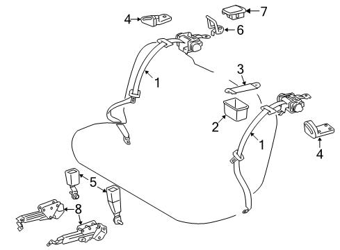 2018 BMW 330e Seat Belt Retainer, Shoulder Belt Anchor Diagram for 7324750010