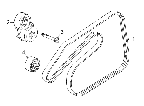 2018 Buick Cascada Belts & Pulleys Serpentine Belt Diagram for 55569810