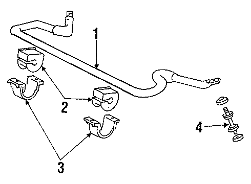 1992 Ford Aerostar Stabilizer Bar & Components - Front Stabilizer Bar Bushing Diagram for E89Z5493A