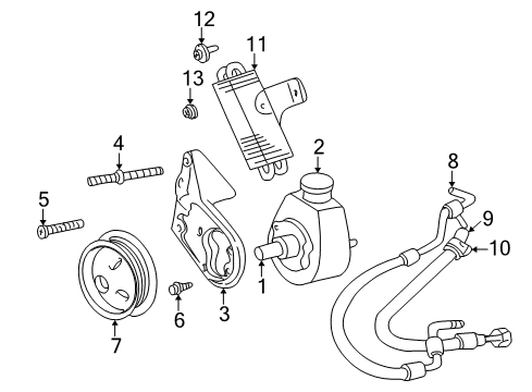 2000 Dodge Dakota P/S Pump & Hoses, Steering Gear & Linkage Cooler-Power Steering Diagram for 52038018