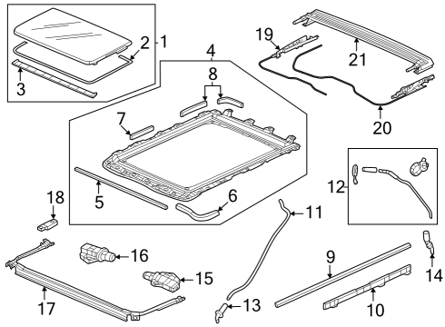 Sunroof Bolt, Socket (5X7) Diagram for 70229SDAA01