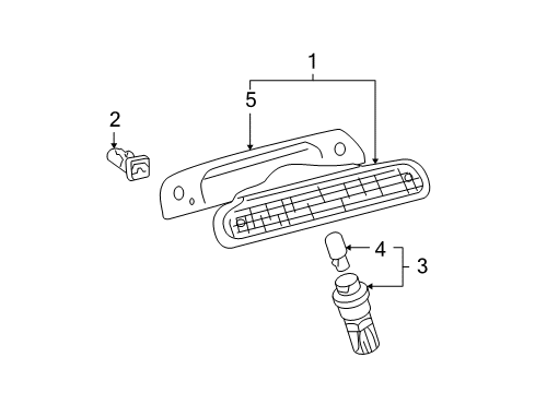 2004 Toyota Highlander Bulbs High Mount Lamp Diagram for 8157048060