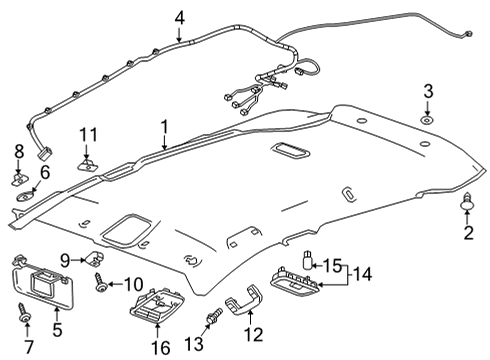 2022 Chevrolet Bolt EUV Interior Trim - Roof Holder Diagram for 42642358