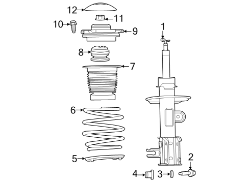 Struts & Components - Front Bolt-HEXAGON Head Diagram for 68254480AA