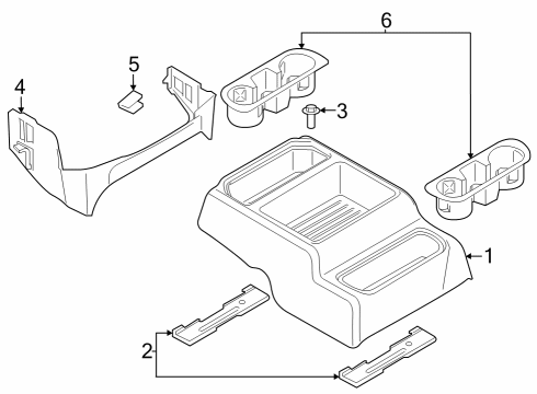 Front Console Floor Console Diagram for HC3Z25045A36AA