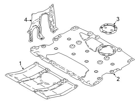 2019 BMW X3 Splash Shields Cover, Steering Assemblies, Front Left Diagram for 51757394805