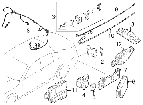 Electrical Components - Rear Bumper LICENSE PLATE LAMP, LED Diagram for 63269481840