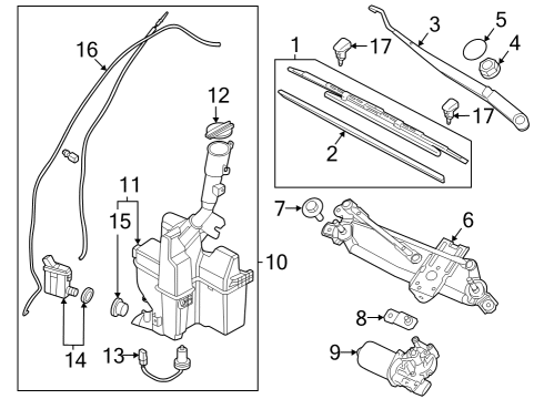 Wiper & Washer Components Blade Assy-Wiper, Passeger Diagram for 98360AA000