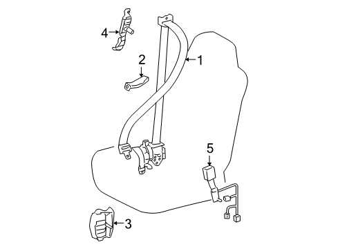 2007 Lexus GS450h Seat Belt Cover, Front Seat Belt Retractor, RH Diagram for 7322330120