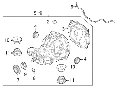 Rear Drive Components Front Seal Lock Ring Diagram for L1MZ3B498E
