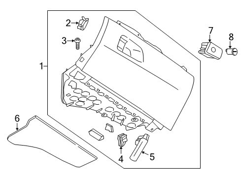 2021 BMW 230i xDrive Glove Box Repair.Kit For Lock Cylinder Diagram for 51217496084