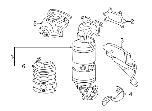 2016 Honda HR-V Exhaust Manifold Stay, Converter Diagram for 18198R60U00