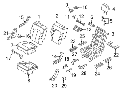 Second Row Seats Pivot Cover Diagram for JL1Z7863389AJ