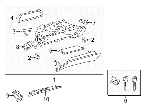 Trunk Glove Box Cushion Diagram for 5555752030